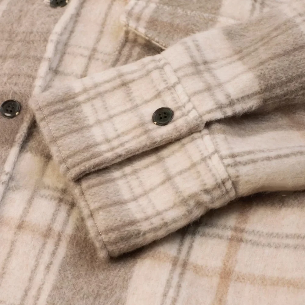 Mango Women's Beige Brown Checked Tailored Jacket - Picture 9 of 12